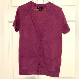 Plum short sleeve cardigan